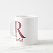 Personalisierte Monogramm Weihnachtsschokolade Kaffeetasse (Vorderseite Links)