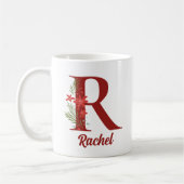 Personalisierte Monogramm Weihnachtsschokolade Kaffeetasse (Links)