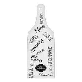 Personalisierte Monogramm-Zeichen schwarze Worte Schneidebrett