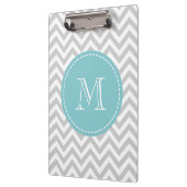 Personalisierte Monogramm-Zwischenablage mit graue Klemmbrett (Links)