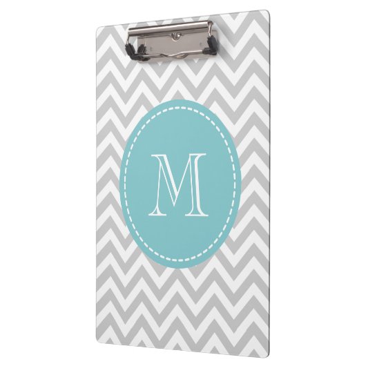 Personalisierte Monogramm-Zwischenablage mit graue Klemmbrett (Links)