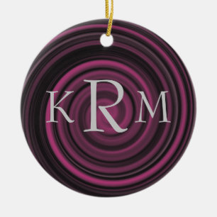 Personalisierte Monogrammanfänge Pflaumenwirbel Keramik Ornament