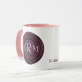 Personalisierte Monogrammanfänge Pflaumenwirbel Tasse (Vorderseite Links)