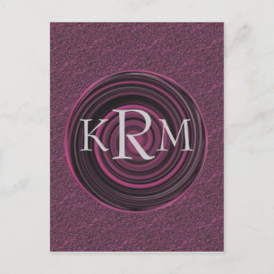 Personalisierte Monogrammanfangsbuchstaben Pflaume Postkarte