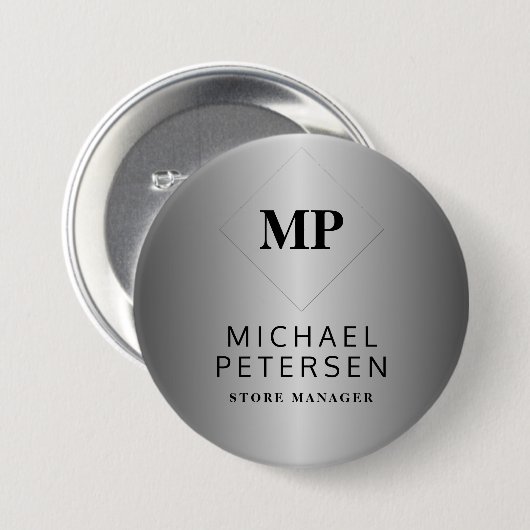Personalisierte Monogrammanfangsbuchstaben und Nam Button (Vorne & Hinten)