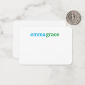 Personalisierte monogrammatikalische Stationierung Mitteilungskarte (Vorderseite/Rückseite Beispiel)