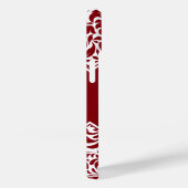 Personalisierte Monogramme Cranberry Damask Muster Case-Mate iPhone Hülle (Rückseite / Rechts)