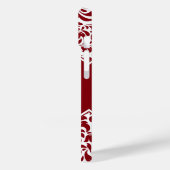 Personalisierte Monogramme Cranberry Damask Muster Case-Mate iPhone Hülle (Rückseite / Links)