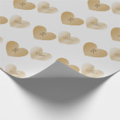 Personalisierte Monogramme, das Doppelte der golde Geschenkpapier (Ecke)