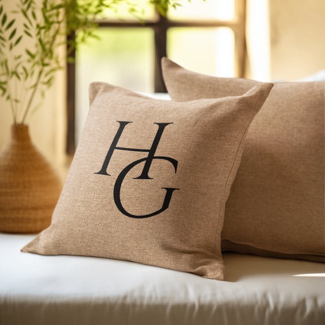 Personalisierte Monogramme Imitate Burlap Kissen (Von Creator hochgeladen)