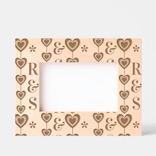 Personalisierte Monogramme und Herzstränge Geätzte Rahmen (Vorderseite)
