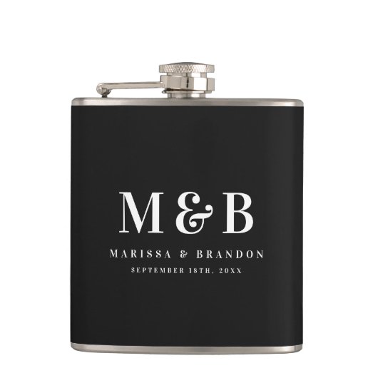 Personalisierte monogrammierte Anfangsbuchstaben H Flachmann (Vorderseite)