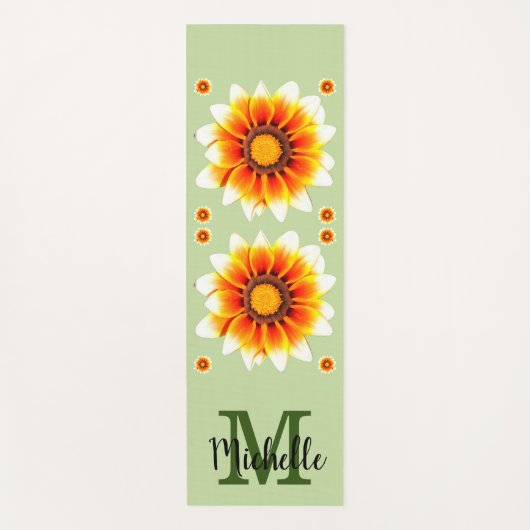 Personalisierte monogrammierte Blumenmuster Yogamatte (Vorderseite)