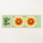Personalisierte monogrammierte Blumenmuster Yogamatte (Vorderseite (Horizontal))