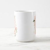 Personalisierte monogrammierte Vintage-Blumen Kaffeetasse (Mittel)