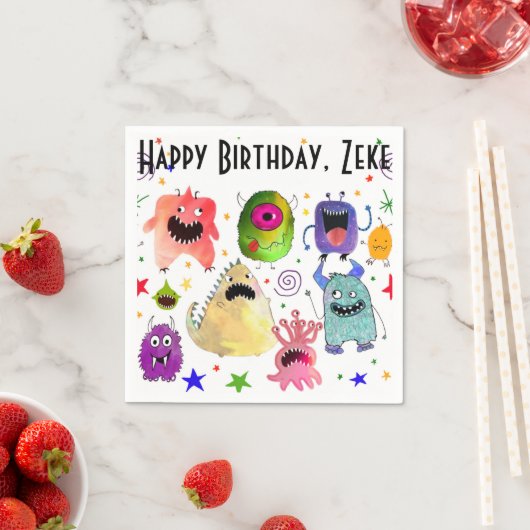 Personalisierte Monster-Party-Servietten Serviette (Beispiel)
