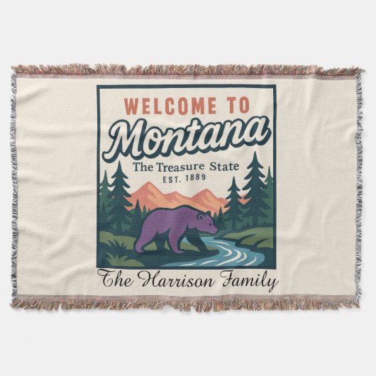 Personalisierte Montana-Wurfdecke Decke (Vorderseite)