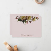 Personalisierte Moody Elegante Wildblume Blues Blu Mitteilungskarte (Vorderseite/Rückseite Beispiel)