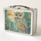 Personalisierte Moonlit Owl Emerald Forest Fantasy Metall Brotdose (Vorderseite)