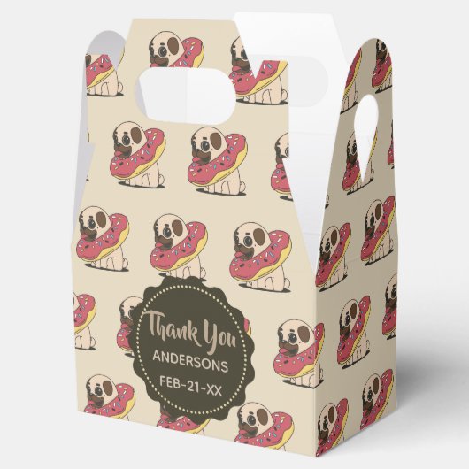 Personalisierte MOPS Donuts Gable Box Geschenkschachtel (Geöffnet)