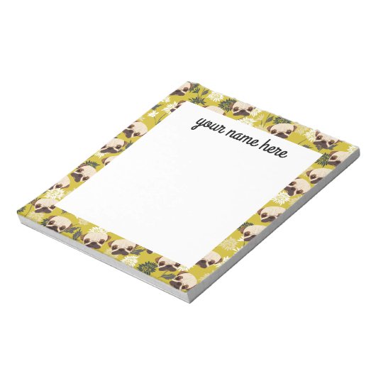 Personalisierte Mops Notepad Notizblock (Rotiert)