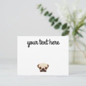 Personalisierte Mops-Postkarten Postkarte (Stehend Vorderseite)