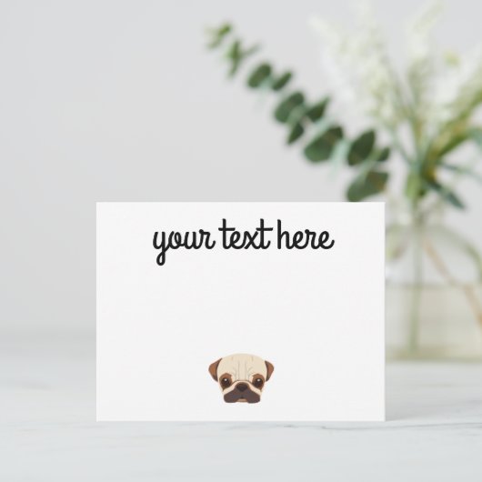 Personalisierte Mops-Postkarten Postkarte (Stehend Vorderseite)