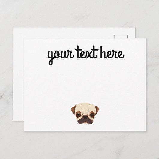 Personalisierte Mops-Postkarten Postkarte (Vorne/Hinten)