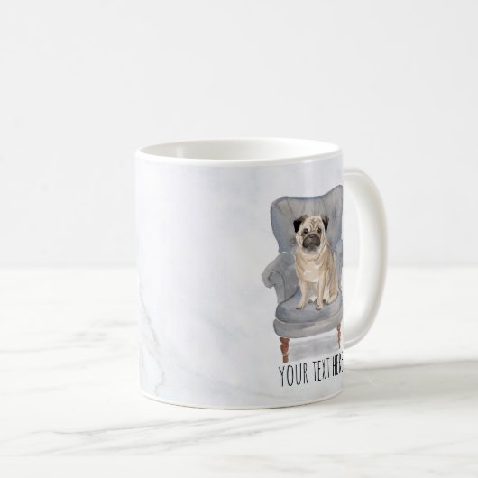 Personalisierte Mops-Umarmung Kaffeetasse (VorderseiteRechts)
