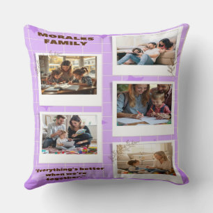 Personalisierte Moral Familienfoto-Collage Kissen