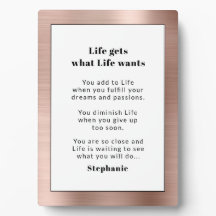 Personalisierte Motivierend Rose Gold Brushed Meta