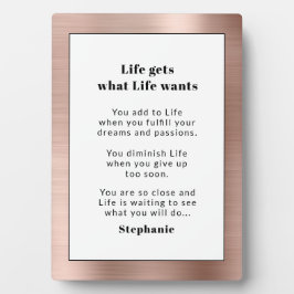 Personalisierte Motivierend Rose Gold Brushed Meta Fotoplatte