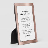 Personalisierte Motivierend Rose Gold Brushed Meta Fotoplatte (Seite)