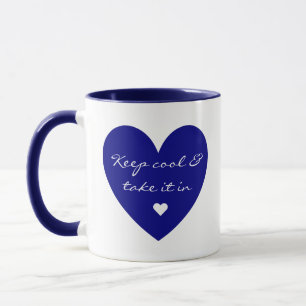 Personalisierte Motivierend tiefe blaue Herzen Tasse