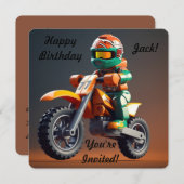 Personalisierte Motocross-Einladung Einladung (Vorne/Hinten)
