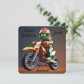 Personalisierte Motocross-Einladung Einladung (Stehend Vorderseite)