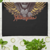 Personalisierte Motorrad-Adlerwochenfahrer-Garage Geschirrtuch (Gefaltet)