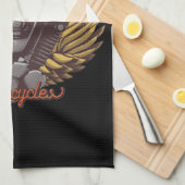 Personalisierte Motorrad-Adlerwochenfahrer-Garage Geschirrtuch (Viertel Falte)