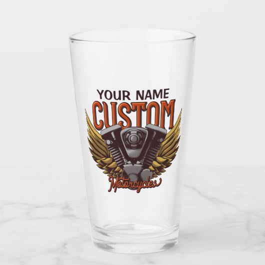 Personalisierte Motorrad-Adlerwochenfahrer-Garage Glas (Vorderseite)