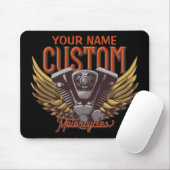 Personalisierte Motorrad-Adlerwochenfahrer-Garage Mousepad (Mit Mouse)