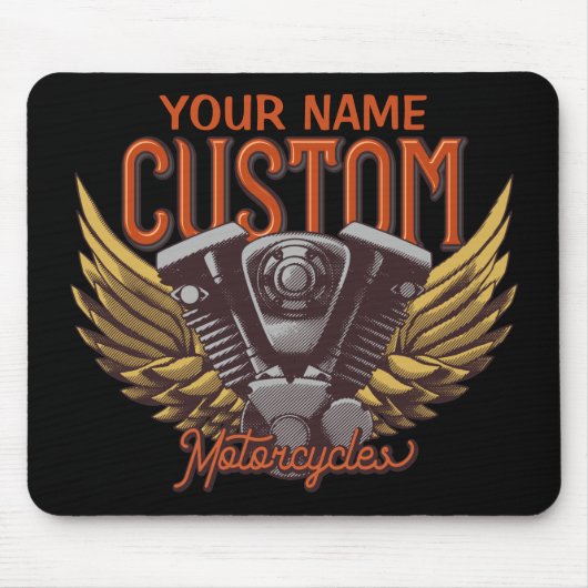 Personalisierte Motorrad-Adlerwochenfahrer-Garage Mousepad (Vorne)