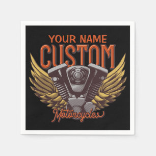 Personalisierte Motorrad-Adlerwochenfahrer-Garage Serviette