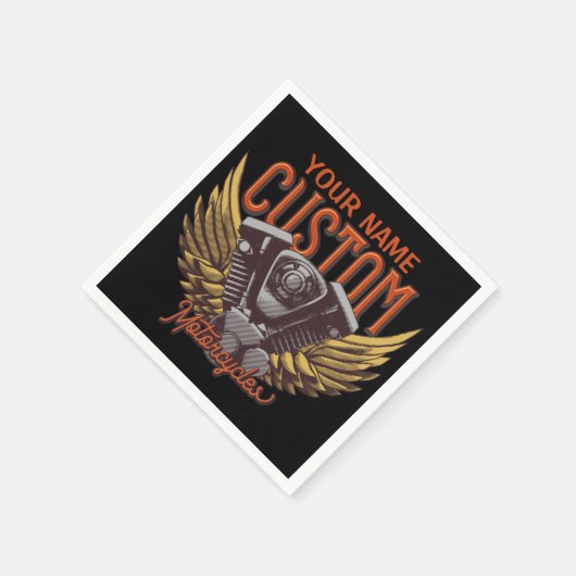 Personalisierte Motorrad-Adlerwochenfahrer-Garage Serviette (Ecke)
