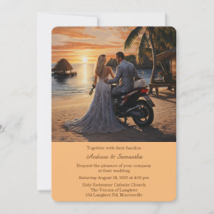 Personalisierte Motorrad-Hochzeit Einladung