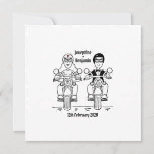 Personalisierte Motorrad-Hochzeitseinladung Einladung