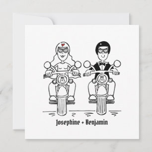 Personalisierte Motorrad-Hochzeitseinladung Einladung