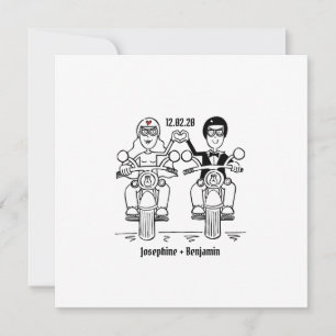 Personalisierte Motorrad-Hochzeitseinladung Einladung