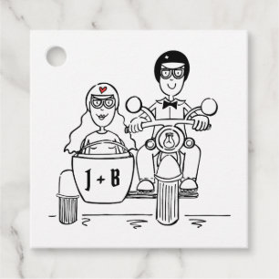 Personalisierte Motorrad-Hochzeitsgeschenkanhänger Geschenkanhänger