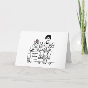 Personalisierte Motorrad-Hochzeitsgrüße für Biker Karte