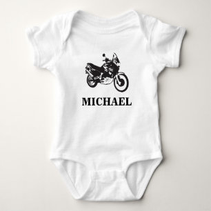 Personalisierte Motorrad-Illustrations-Jungen Baby Strampler